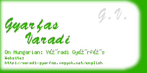 gyarfas varadi business card